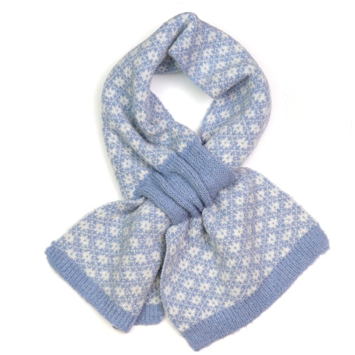 Blue & White Scandi Flower Pull Through Scarf by Peace of Mind